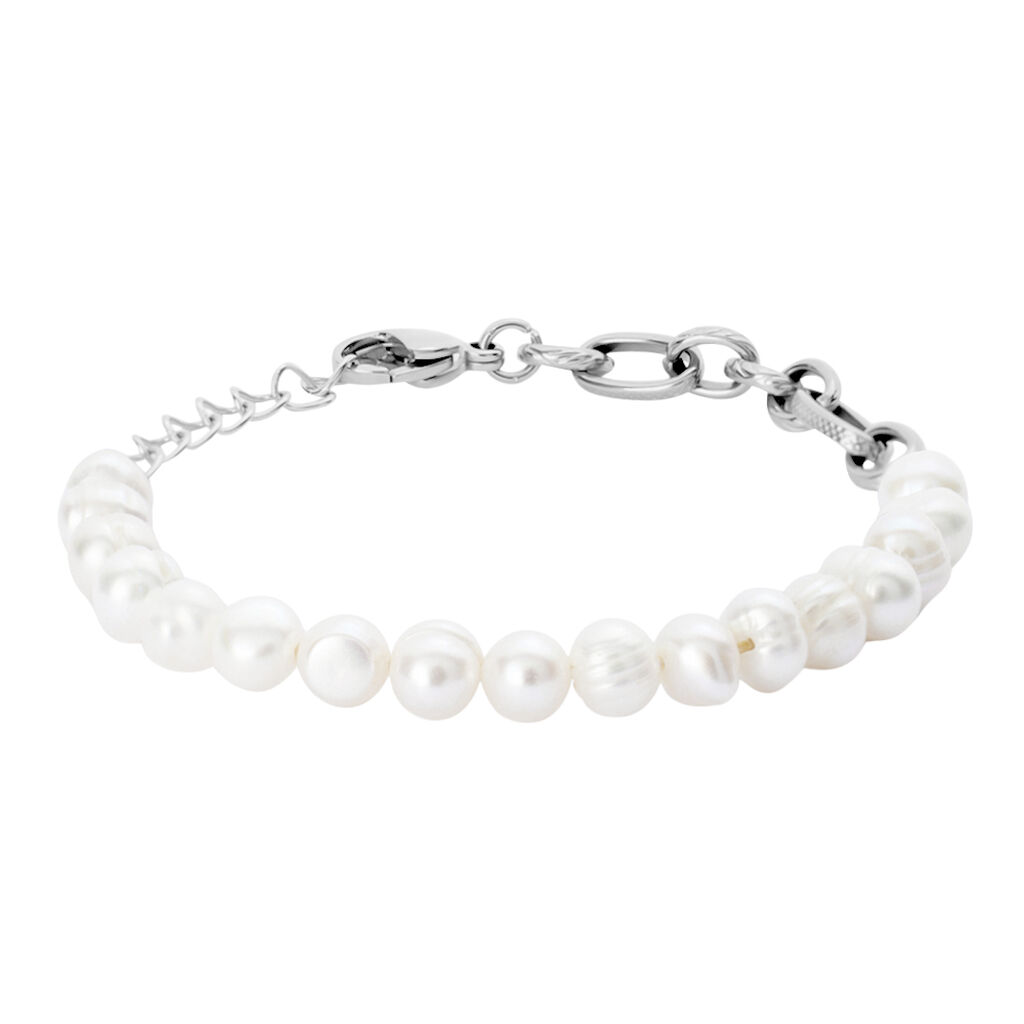 Bracciale Catena Man Code Acciaio Perla D'Acqua Dolce - Bracciali Unisex | Stroili