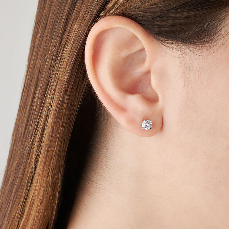 Orecchini Lobo Punto Luce Silver Elegance Argento Rodiato Cubic Zirconia - Orecchini a Lobo Donna | Stroili