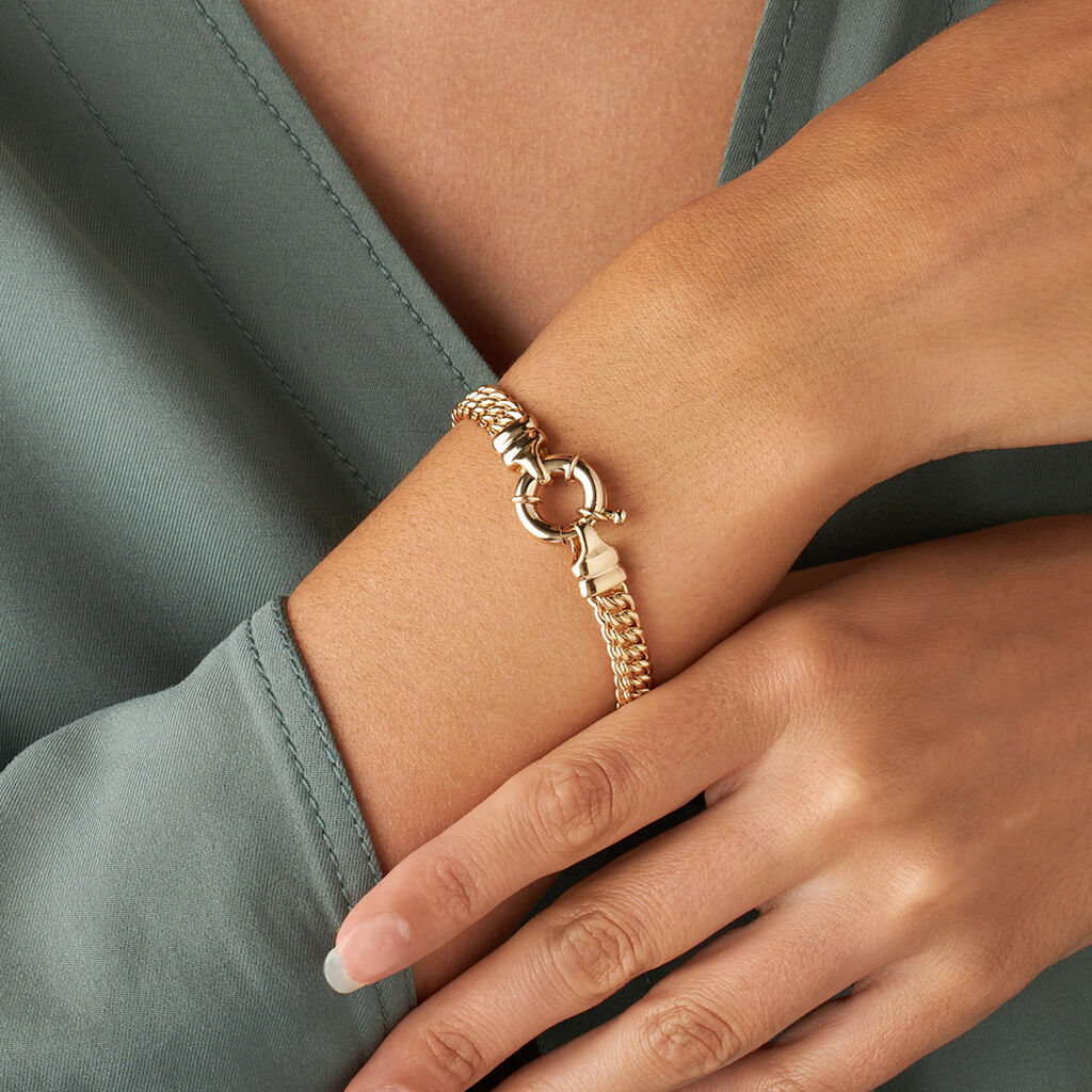 Cavigliere Ghiacciate Con Catena A Maglie Cubane In Oro