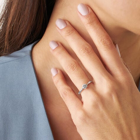 Anello Solitario Diamade Oro Bianco Diamante Lab-Grown - Anelli con Pietre Donna | Stroili