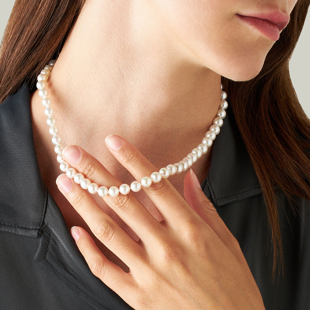 Collana Gabrielle Oro Bianco Perla Akoya - Collane Donna | Stroili