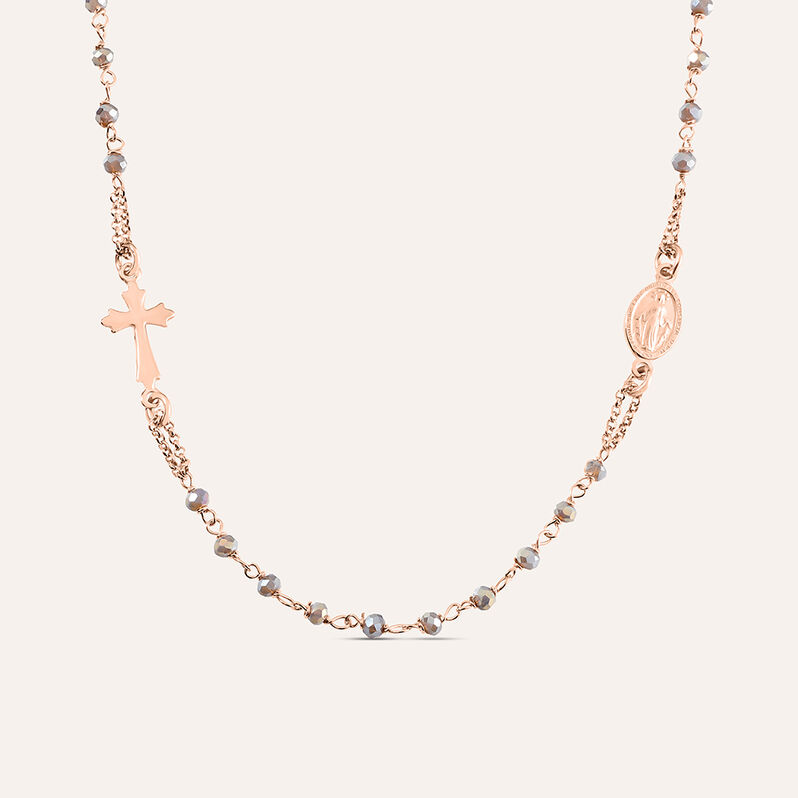 Collana Rosario Silver Soul Argento Rosa Cristallo - Collane Rosario Donna | Stroili