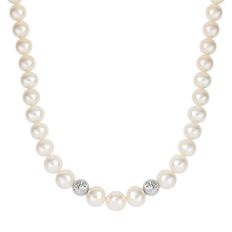 Collana Gabrielle Oro Bianco Perla D'Acqua Dolce - Collane Donna | Stroili