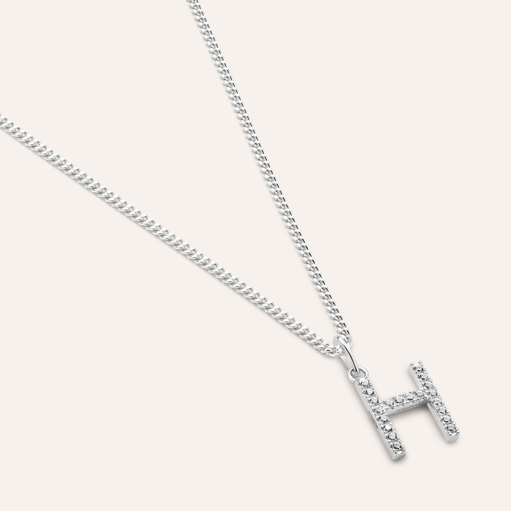 Pendente Po&egrave;me Oro Bianco Cubic Zirconia