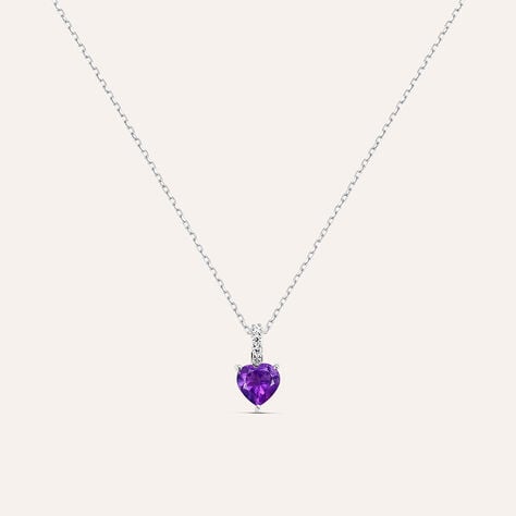 Collana Punto Luce Amélie Oro Bianco Ametista Cubic Zirconia - Collane Punto Luce Donna | Stroili