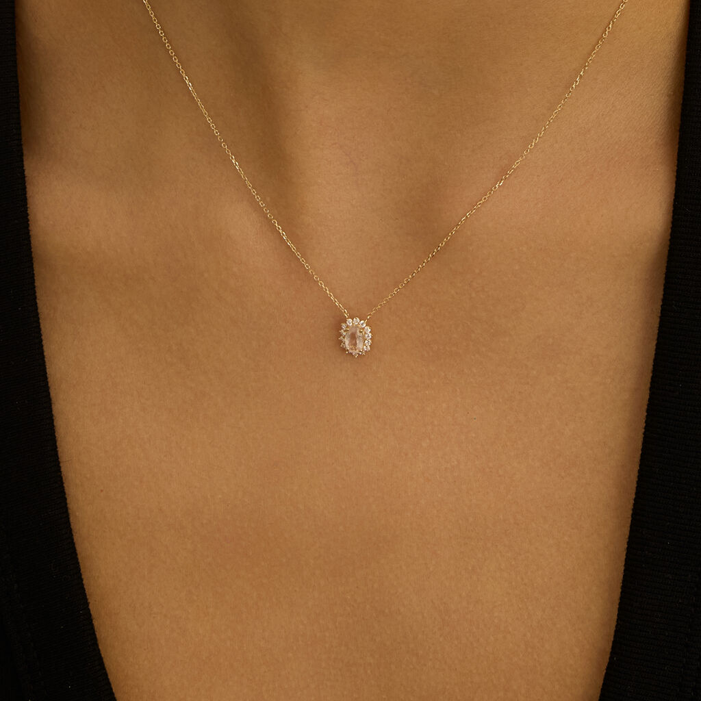 Collana Amélie Oro Giallo Quarzo Cubic Zirconia