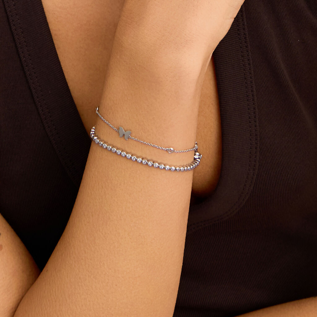 Bracciale Silver Elegance Argento Rodiato Cubic Zirconia