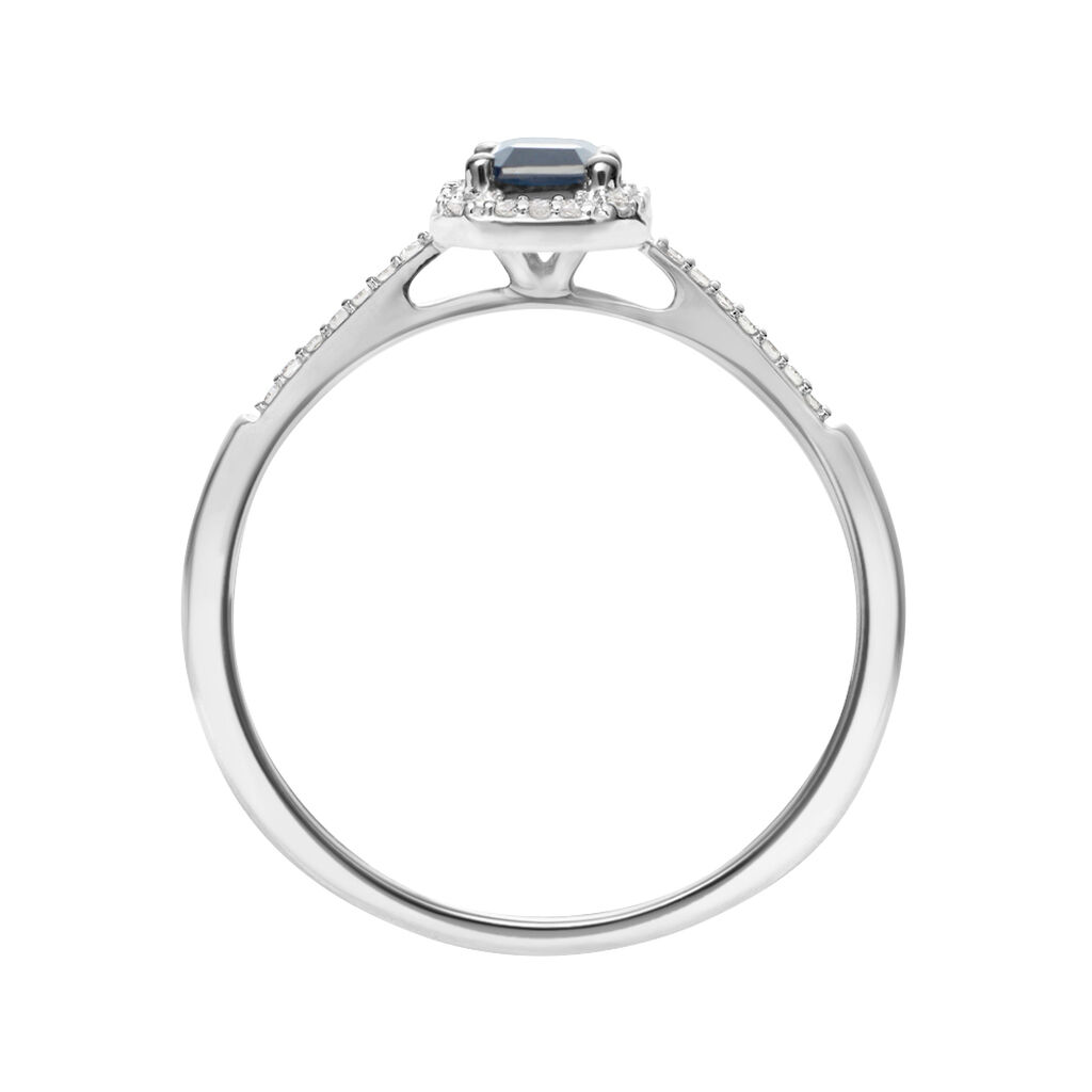 Anello Solitario Charlotte Oro Bianco Zaffiro Diamante - Anelli con Pietre Donna | Stroili