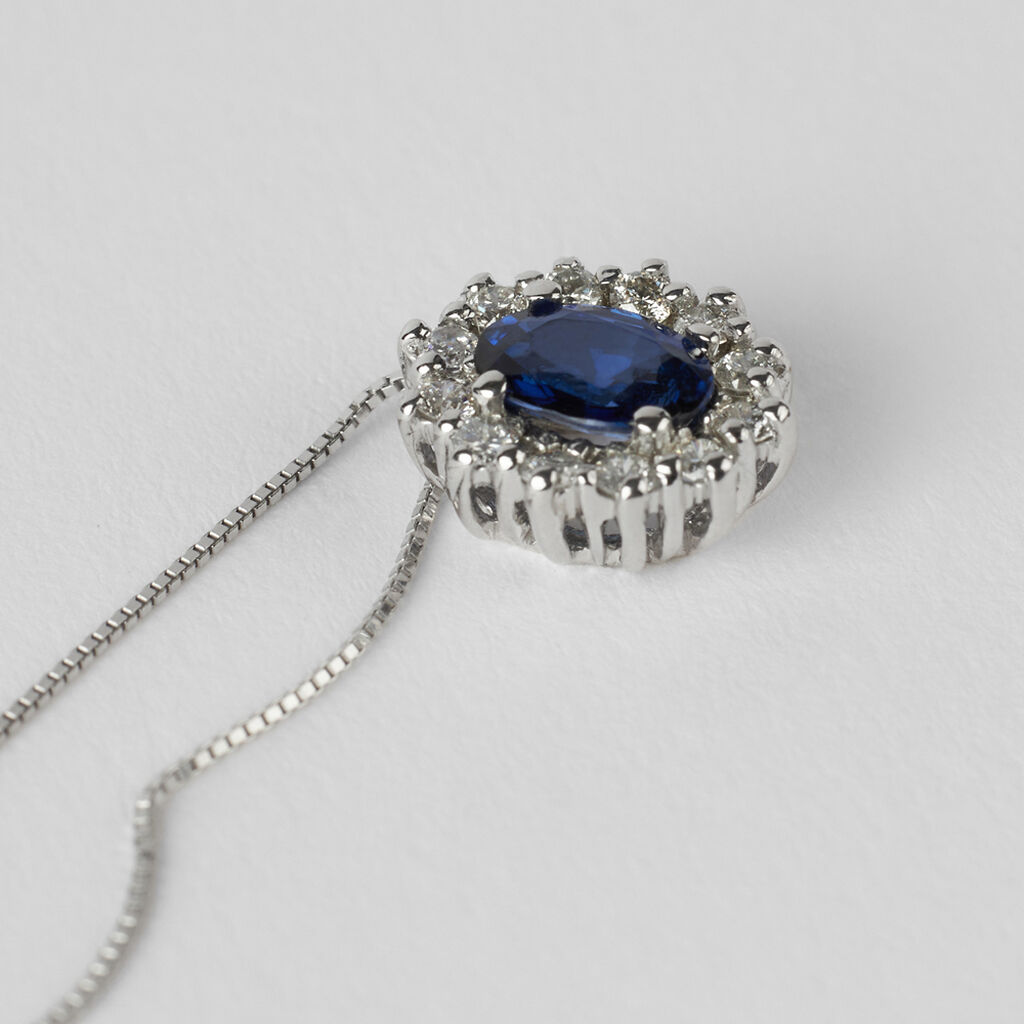 Collana Charlotte Oro Bianco Zaffiro Diamante - Collane Donna | Stroili