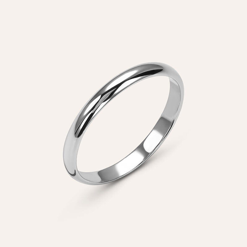 Fede Classica Leggera 2.5 mm Oro Bianco - Anelli con Incisione Unisex | Stroili