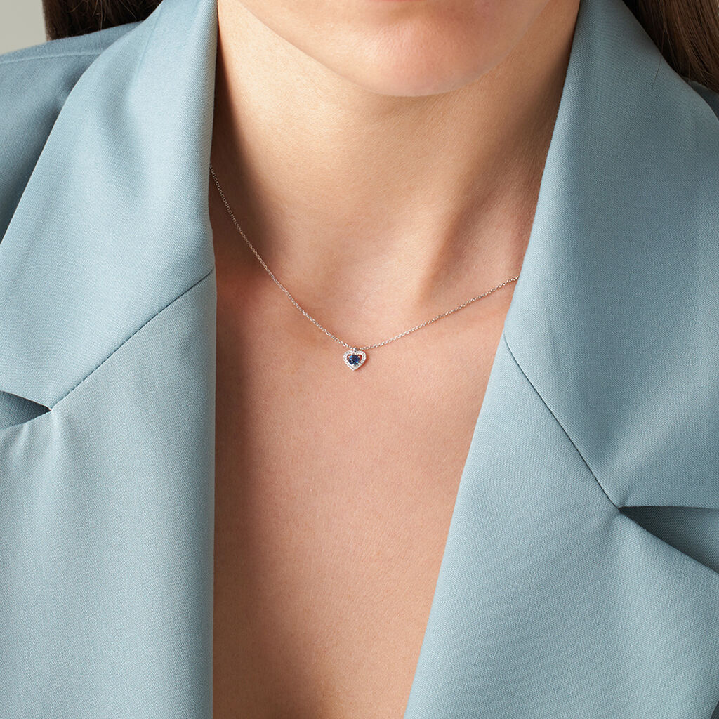 Collana Charlotte Oro Bianco Zaffiro Diamante - Collane Donna | Stroili