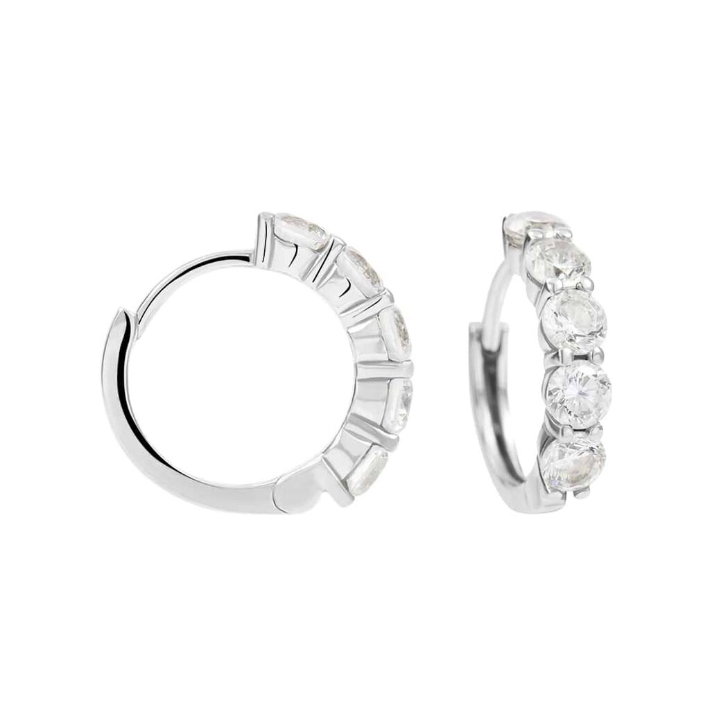 Orecchini A Cerchio Claire Oro Bianco Cubic Zirconia - Orecchini a Cerchio Donna | Stroili