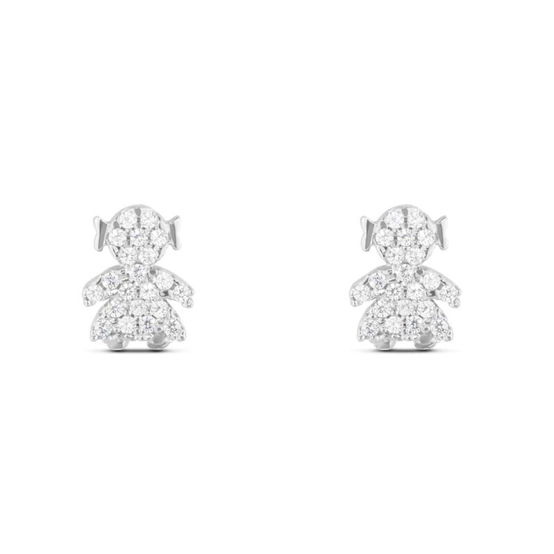 Orecchini Lobo Claire Oro Bianco Cubic Zirconia - Orecchini a Lobo Donna | Stroili
