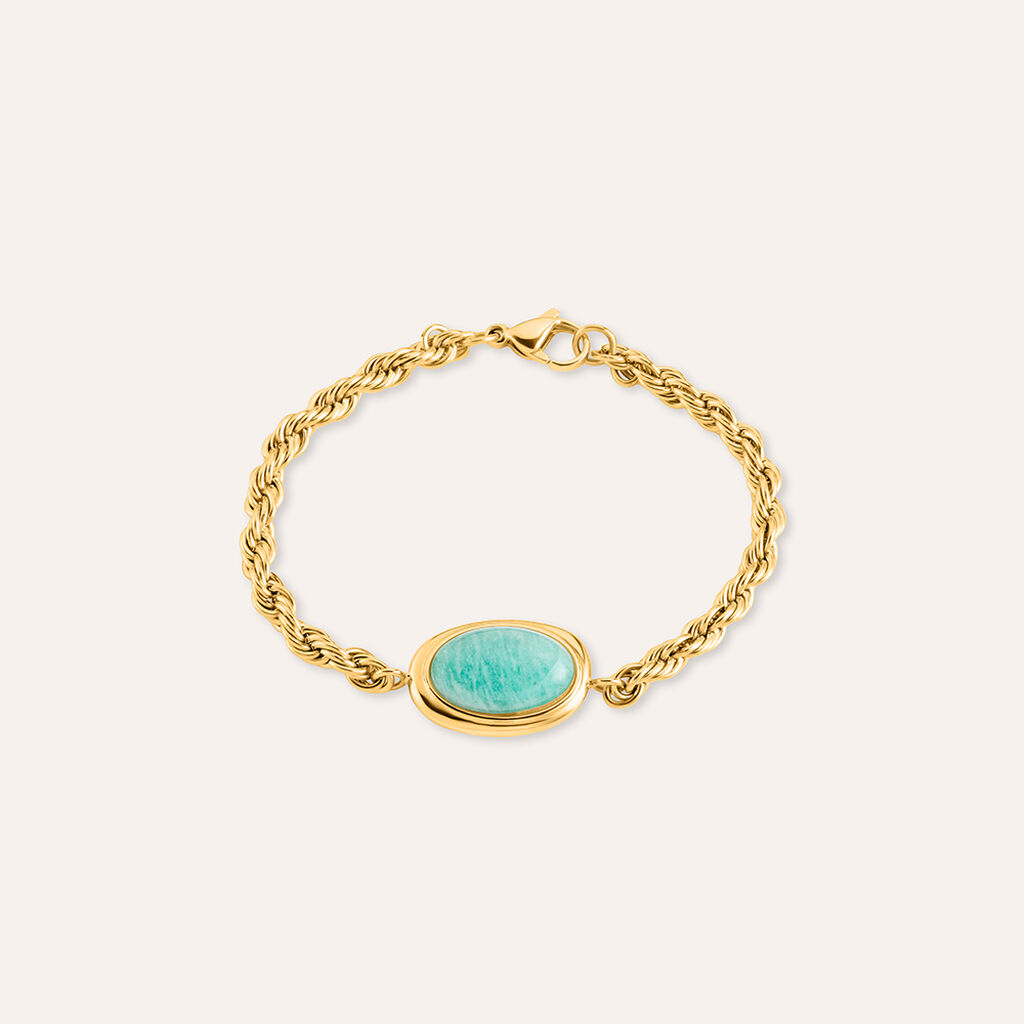 Bracciale Catena Radiance Acciaio Dorato Amazzonite