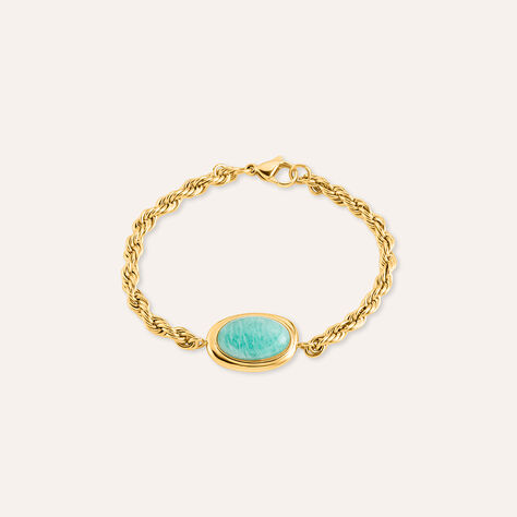 Bracciale Catena Radiance Acciaio Dorato Amazzonite - Bracciali Donna | Stroili