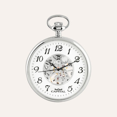 Set Orologio Meccanico da Tasca Capital in Metallo e Stand in Metallo