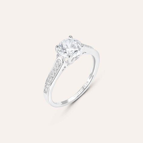 Anello Solitario Silver Elegance Argento Rodiato Cubic Zirconia - Anelli con Pietre Donna | Stroili
