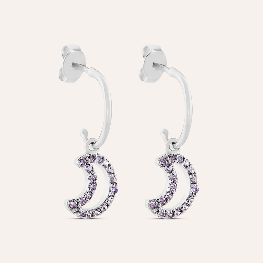 Orecchini A Cerchio Silver Rainbow Argento Rodiato Cubic Zirconia