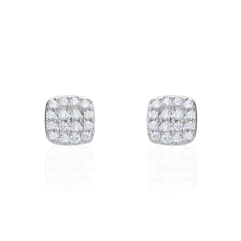 Orecchini Lobo Bon Ton Oro Bianco Cubic Zirconia - Orecchini a Lobo Donna | Stroili