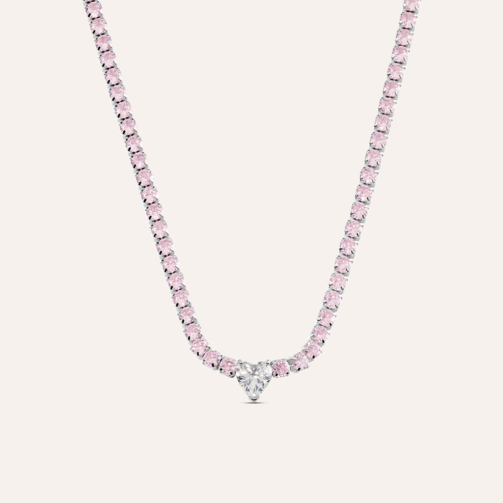 Collana Tennis Aura Acciaio Cristallo