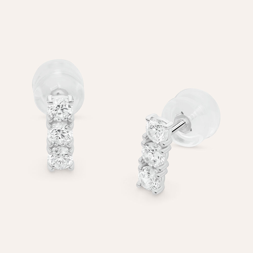 Orecchini Pendenti Trilogy Claire Oro Bianco Cubic Zirconia