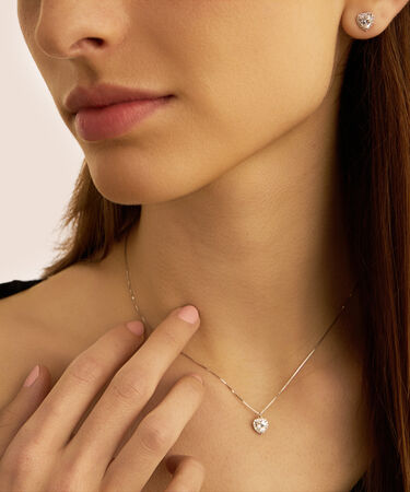 Orecchini Lobo Punto Luce Claire Oro Bianco Cubic Zirconia