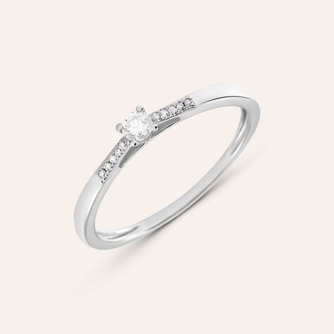 Anello Solitario Grace Oro Bianco Diamante - Anelli con Pietre Donna | Stroili
