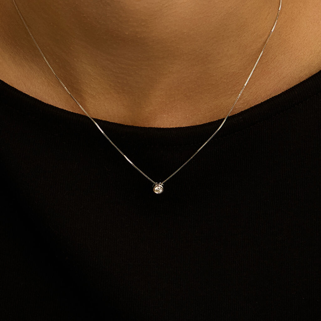 Collana Punto Luce Firmamenti Oro Bianco Diamante