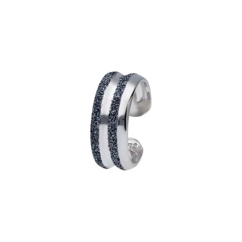 Anello in ottone rodiato e glitter antracite - Anelli Donna | Stroili