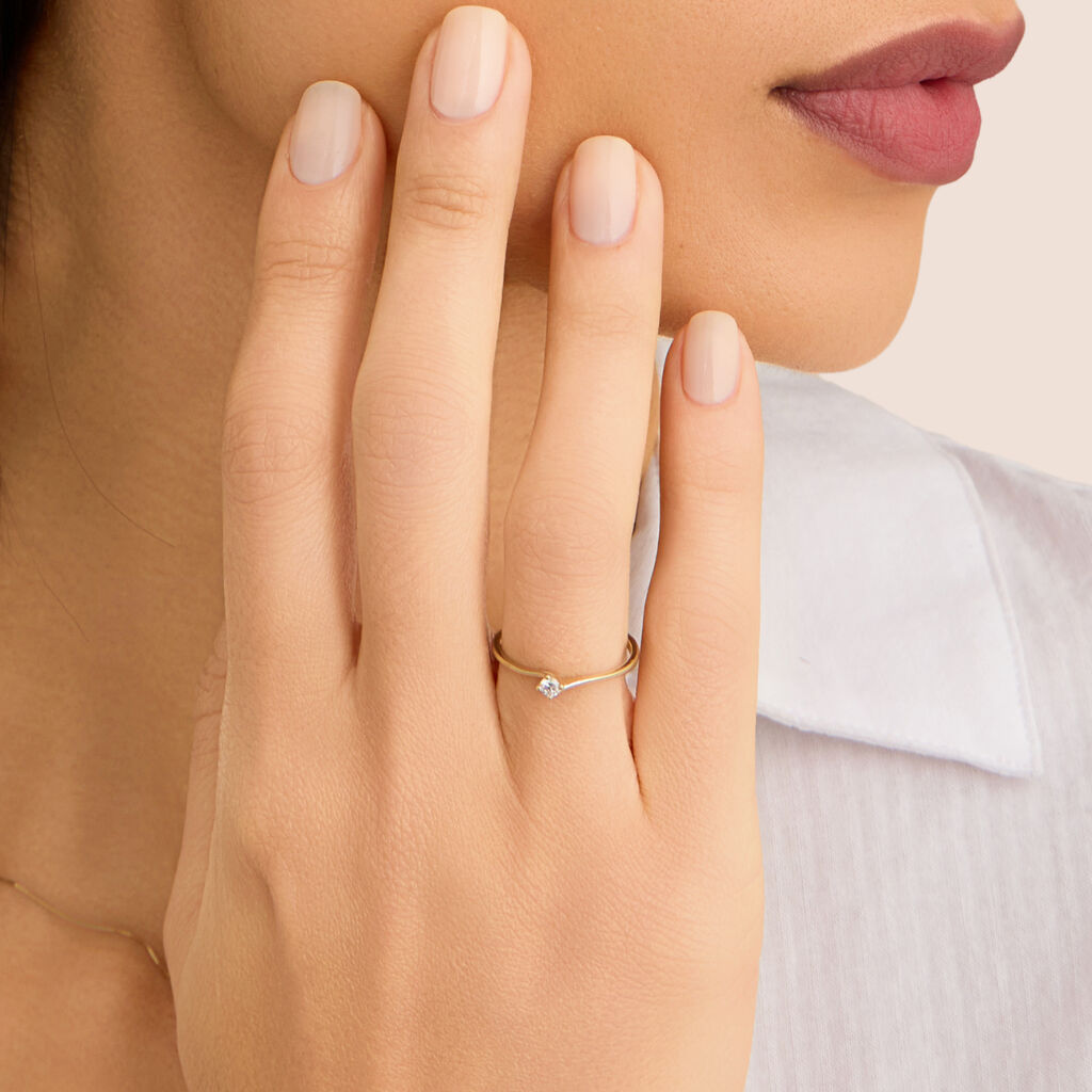 Anello Solitario Valentino Firmamenti Oro Giallo Diamante