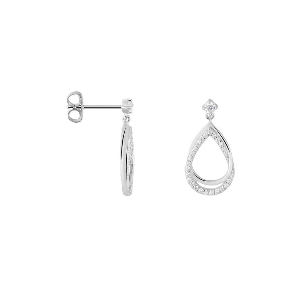 Orecchini Lobo Silver Shine Argento Rodiato Cubic Zirconia - Orecchini a Lobo Donna | Stroili