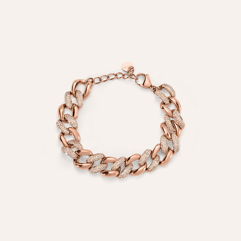 Bracciale Catena Aura Acciaio Rosa Cristallo - Bracciali Donna | Stroili