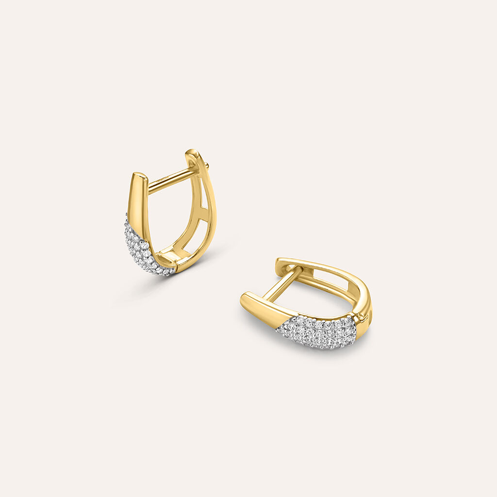 Orecchini A Cerchio Claire Oro Giallo Cubic Zirconia