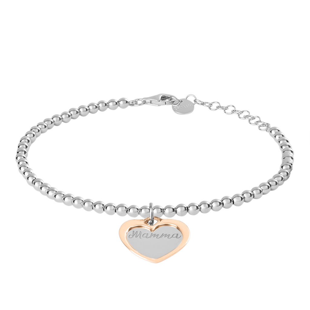 Bracciale Silver Collection Argento Bicolore Cuore Mamma