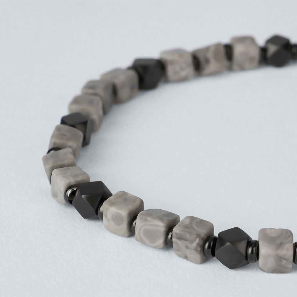 Bracciale Man Code Acciaio Antracite Labradorite - Bracciali Uomo | Stroili