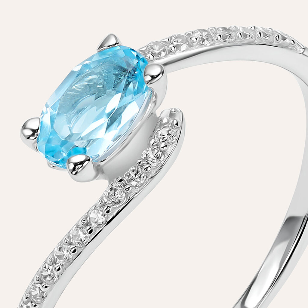 Anello Solitario Amélie Oro Bianco Topazio Cubic Zirconia - Anelli con Pietre Donna | Stroili