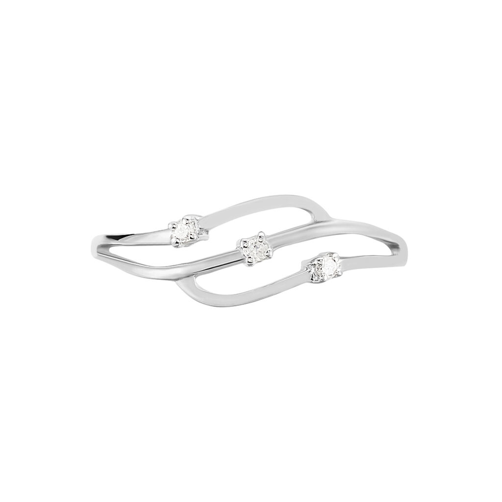 Anello Trilogy Grace Oro Bianco Diamante - Anelli con Pietre Donna | Stroili