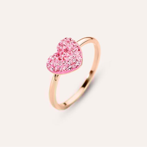 Anello Fantasia Lady Phantasya Acciaio Rosa Cristallo - Anelli con Pietre Donna | Stroili
