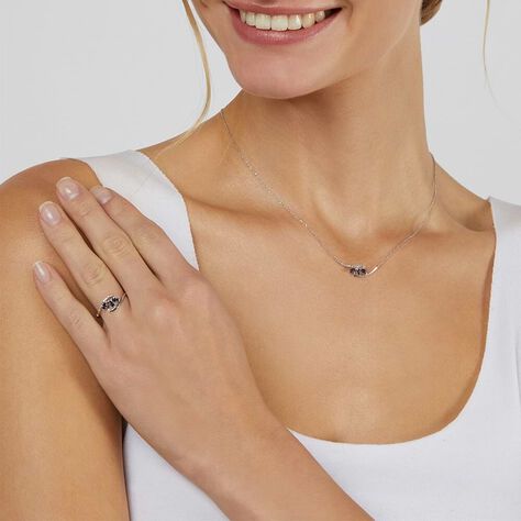 Anello Fantasia Charlotte Oro Bianco Zaffiro Diamante - Anelli con Pietre Donna | Stroili