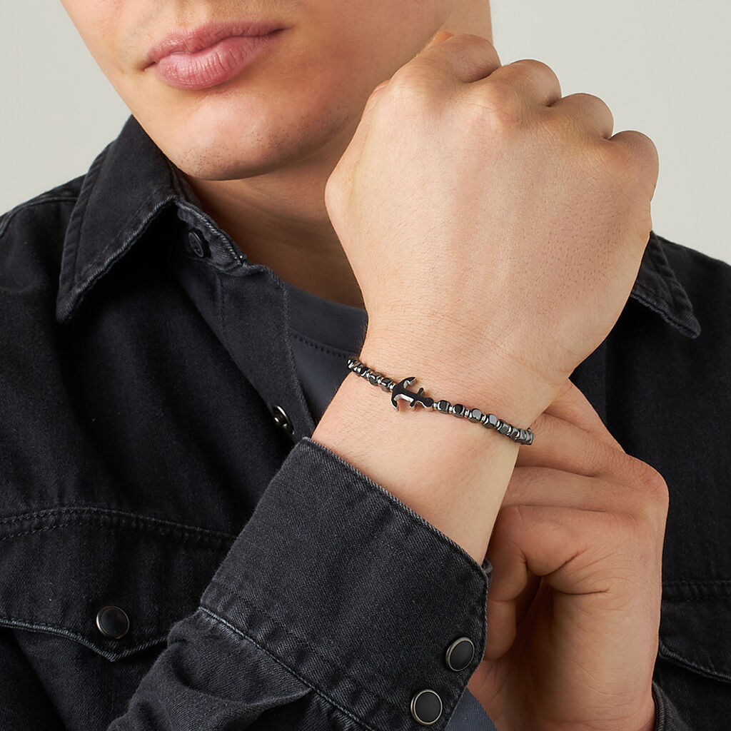 Bracciale Man Code Acciaio Ematite - Bracciali Uomo | Stroili