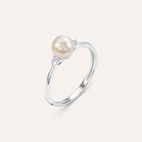 Anello Solitario Gold Pearls Oro Bianco Perla D'Acqua Dolce Diamante - Anelli Donna | Stroili
