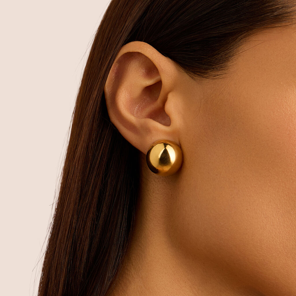 Orecchini Lobo Radiance Acciaio Dorato