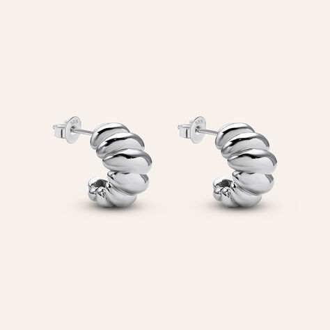 Orecchini A Cerchio Silver Collection Argento Rodiato - Orecchini Donna | Stroili