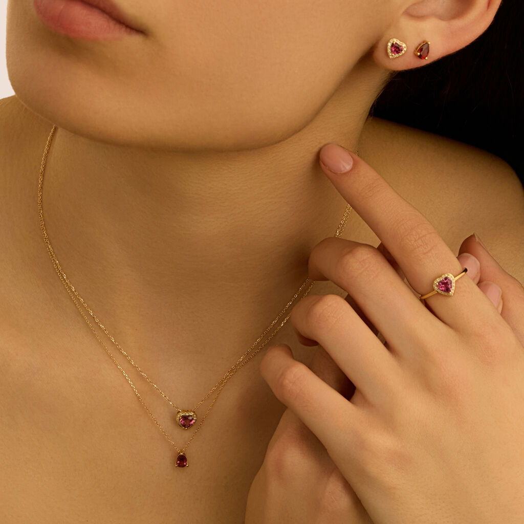 Collana Punto Luce Jasmine Oro Giallo Rodolite