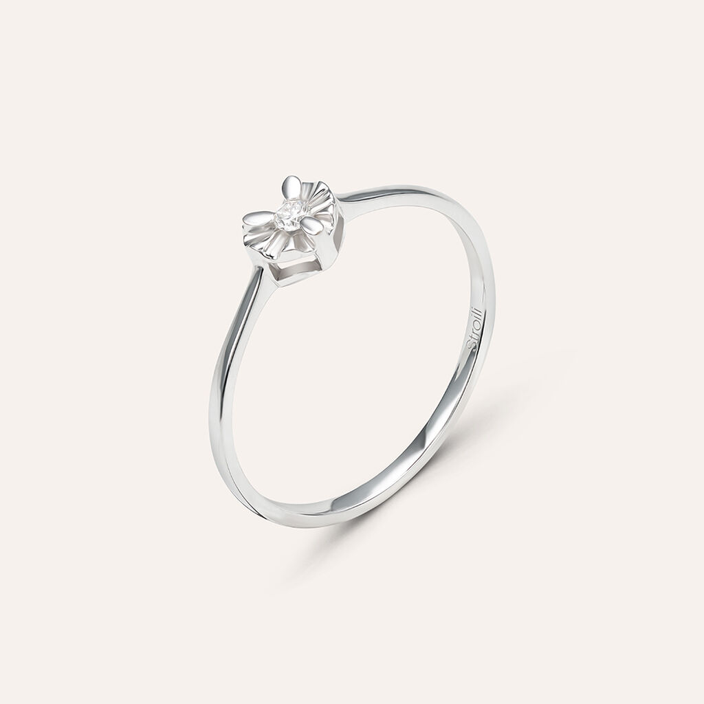 Anello Solitario Diamazing Oro Bianco Diamante