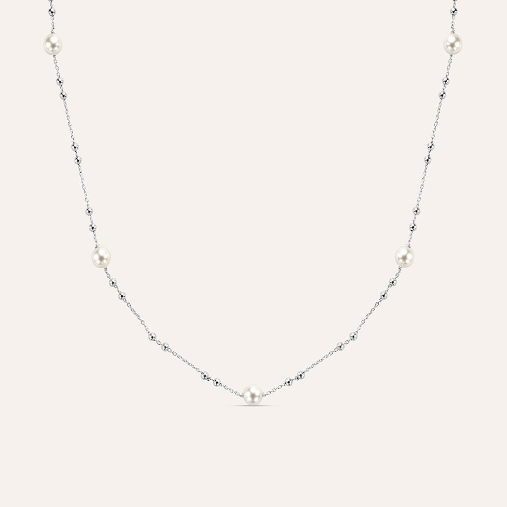 Collana Silver Pearls Argento Rodiato Perla sintentica