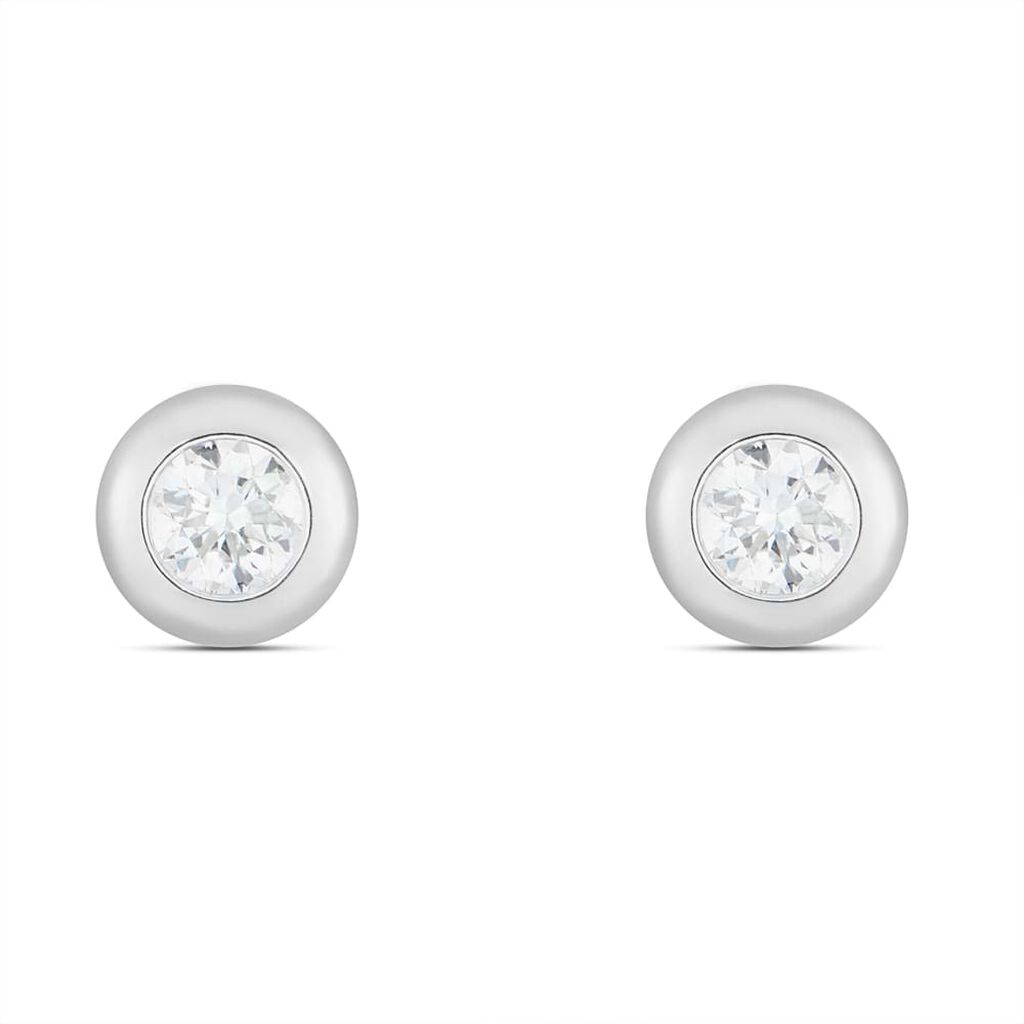 Orecchini Lobo Punto Luce Diamade Oro Bianco Diamante Lab-Grown - Orecchini a Lobo Donna | Stroili