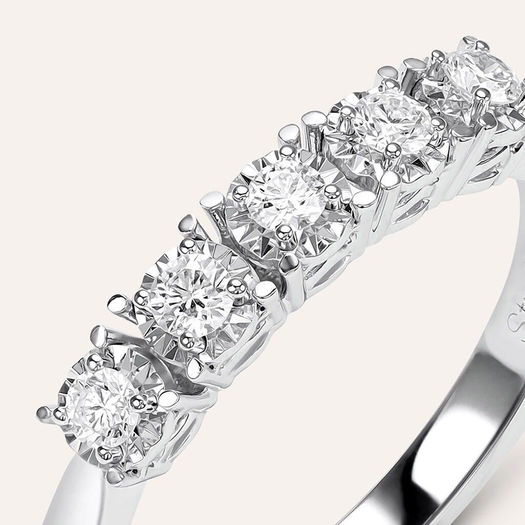 Anello Riviere Diamotion Oro Bianco Diamante