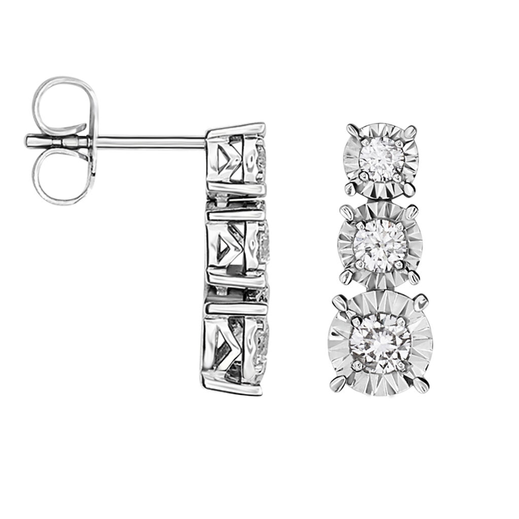 Orecchini Lobo Trilogy Diamotion Oro Bianco Diamante - Orecchini a Lobo Donna | Stroili