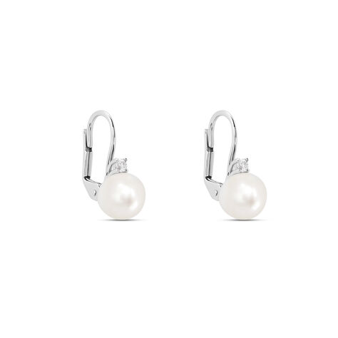 Orecchini Lobo Gabrielle Precious Oro Bianco Perla D'Acqua Dolce Diamante - Orecchini a Lobo Donna | Stroili